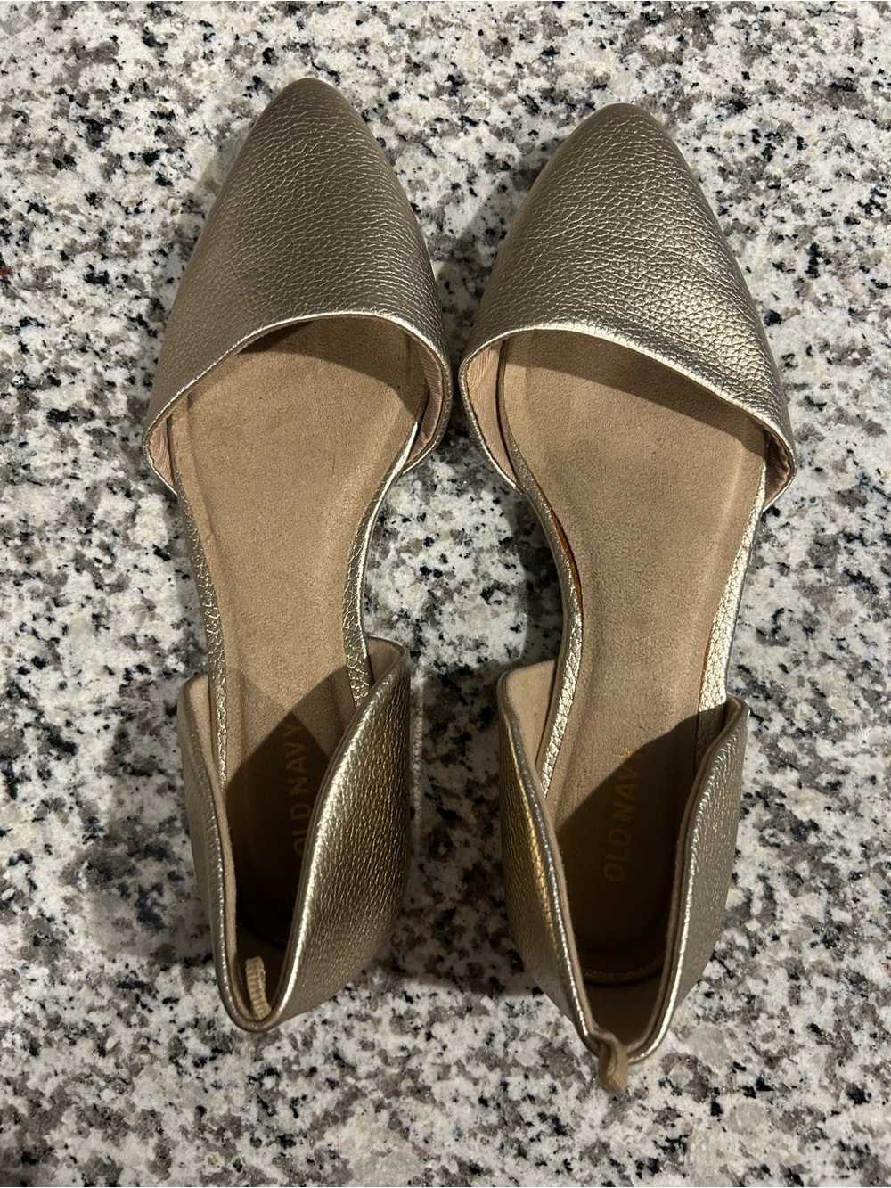Old Navy Metallic Gold D'Orsay Pointed-Toe Flats